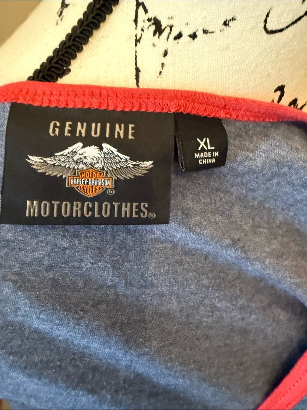 Harley-Davidson Blue Star-Print Tank Top with red Trim XL - Picture 4 of 4